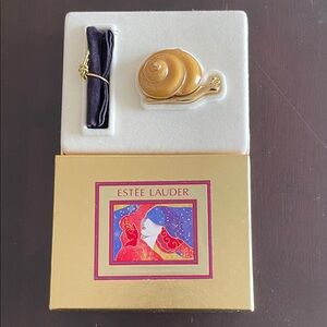 Estée Lauder Collectible Snail Compact with Gold Box